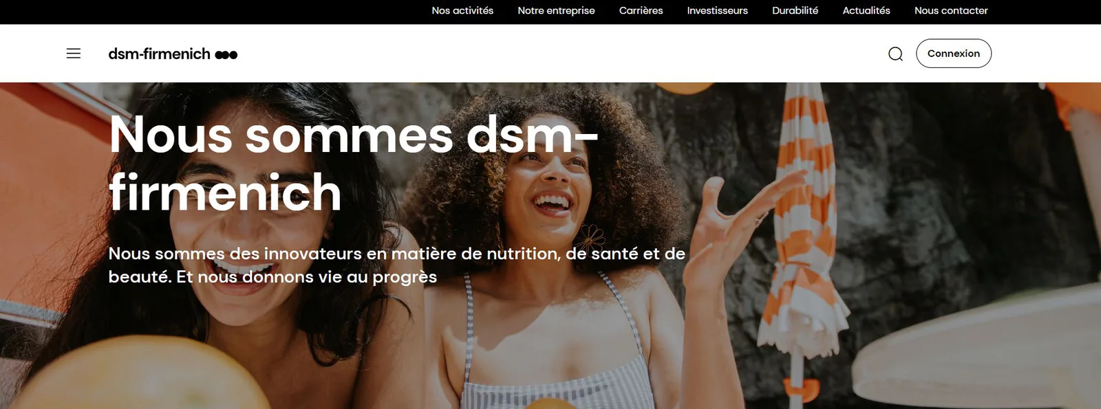 DSM-Firmenich : page d'accueil du site du groupe